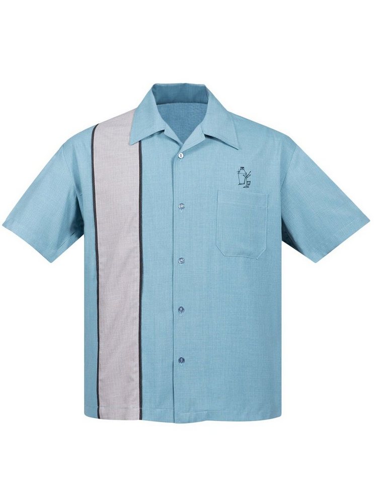 Steady Clothing Kurzarmhemd Palm Springs Sea Foam Retro Vintage Bowling Shirt von Steady Clothing
