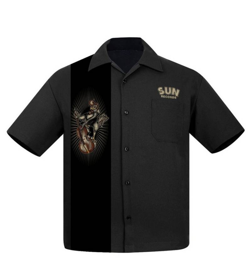 Steady Clothing Kurzarmhemd Roosterbilly Sun Records Bowling Shirt Vintage Retro Rockabilly von Steady Clothing