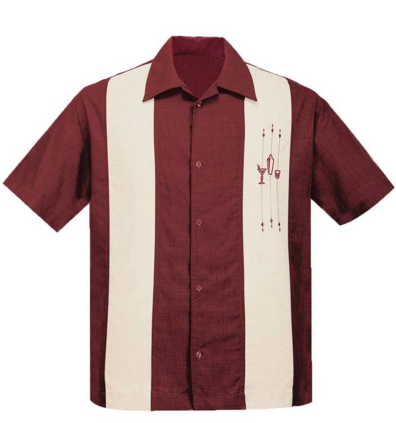 Steady Clothing Kurzarmhemd The Shake Down Ruby Cream Retro Vintage Bowling Shirt von Steady Clothing