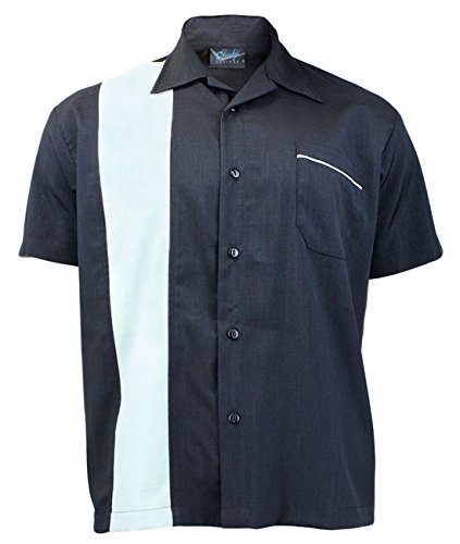 Steady Clothing Herren Vintage Bowling Hemd - Single Poplin Retro Bowling Shirt M von Steady
