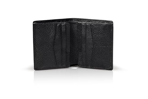 Stealth Mode Vierfach gefaltete Ledergeldbörse für Herren – RFID-Herren-Geldbörse mit 14 Kartenfächern, 2 Ausweis-Fenstern, doppeltem Geldfach – echtes Leder, RFID-blockierende Technologie von Stealth Mode