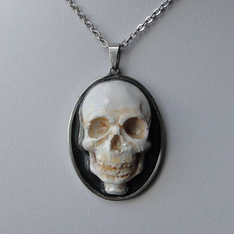 Schädel Kopf Anhänger, Totenkopf Kette, Kette Mit Gothic Schmuck von SteamPunkBettie