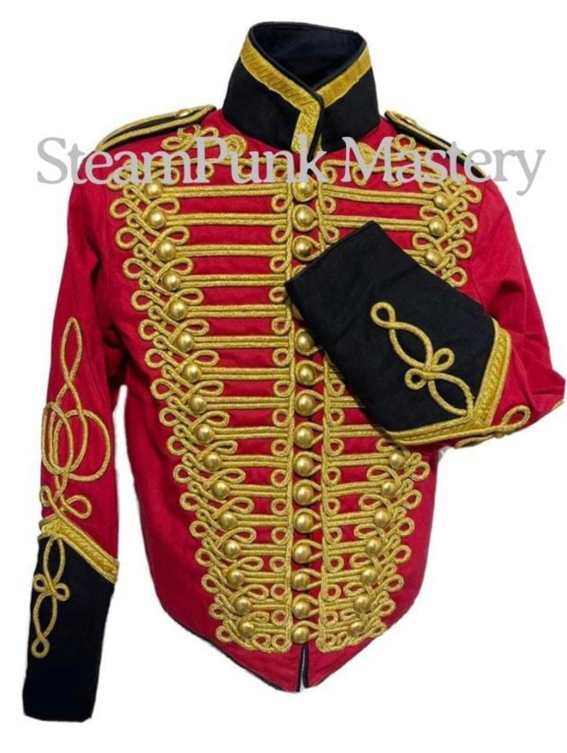steampunk Rot/Schwarze Armee Zeremonielle Offiziere Flechten Husaren Jacke, Passend Für Größe 40 ", 42 44 " 46 steampunk Rot/Schwarze Armee Zeremonielle Offiziere Flechten Husaren Jacke, Passend Für Größe 40 ", 42 44 " 46 von SteamPunkMastery