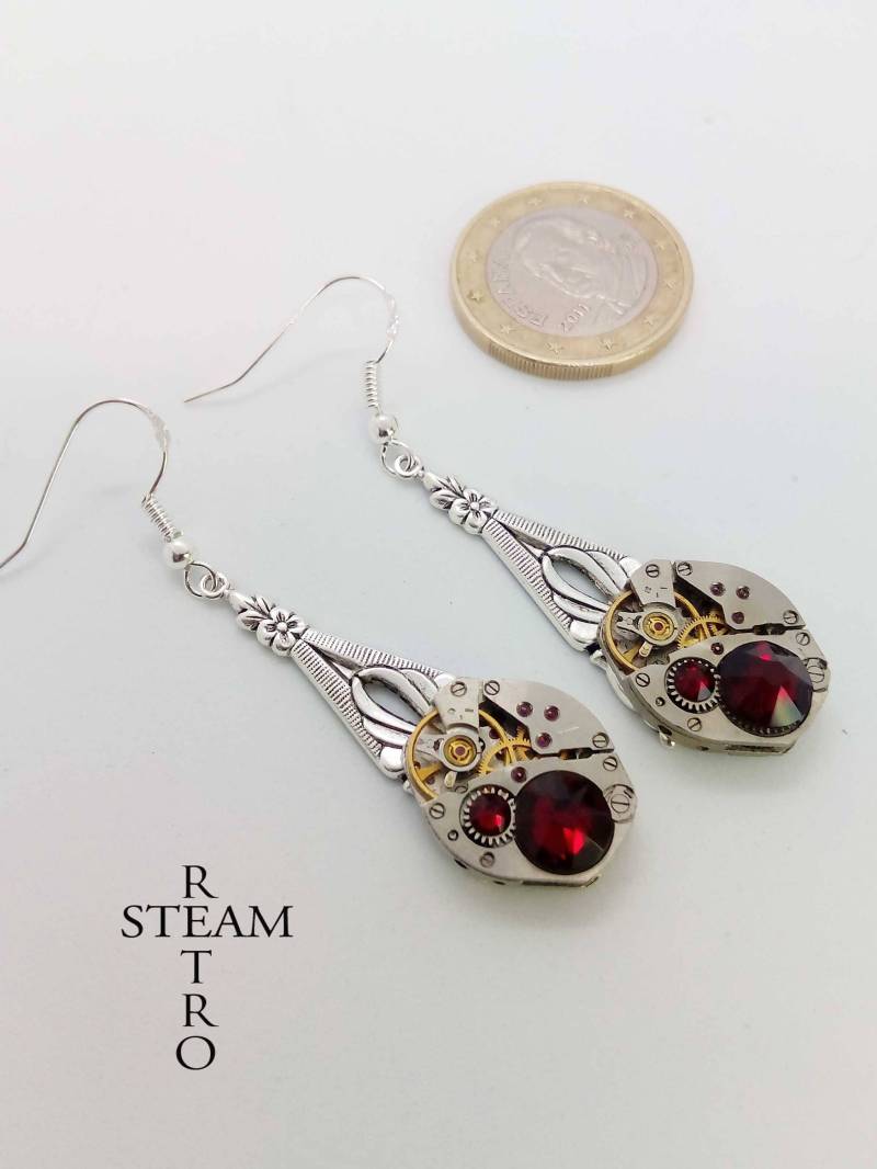 Steampunk Siam Silber Ohrringe - Steampunk-Schmuck Von Steamretro Steampunk Siam Silber Ohrringe - Steampunk-Schmuck Von Steamretro von SteamRetro