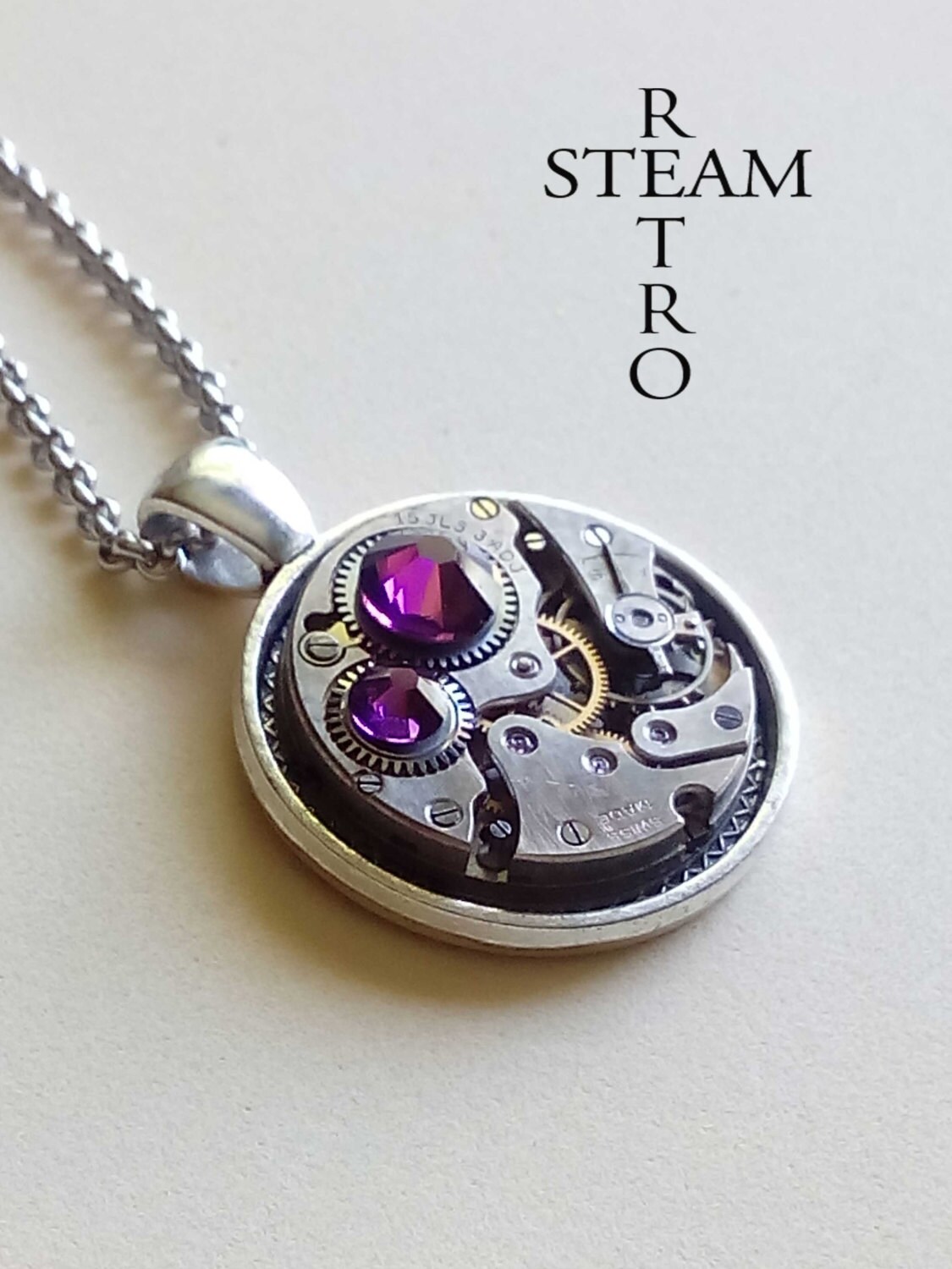 Weinlese Amethyst Steampunk Halskette - Von Steamretro -Personalized Schmuck Weihnachtsgeschenk Weinlese Amethyst Steampunk Halskette - Von Steamretro -Personalized Schmuck Weihnachtsgeschenk von SteamRetro
