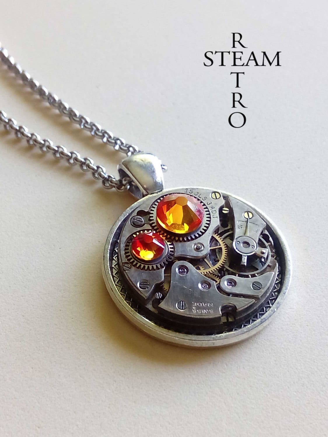 Weinlese Fire Opal Steampunk Halskette - Von Steamretro -Personalized Schmuck Weihnachtsgeschenk Weinlese Fire Opal Steampunk Halskette - Von Steamretro -Personalized Schmuck Weihnachtsgeschenk von SteamRetro
