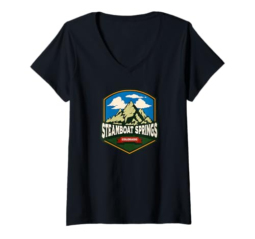 Damen Colorado Steamboat Springs T-Shirt mit V-Ausschnitt Damen Colorado Steamboat Springs T-Shirt mit V-Ausschnitt von Steamboat Springs Colorado Souvenir Store