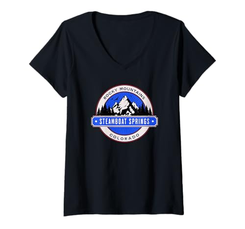 Damen Colorado Steamboat Springs T-Shirt mit V-Ausschnitt Damen Colorado Steamboat Springs T-Shirt mit V-Ausschnitt von Steamboat Springs Colorado Souvenir Store