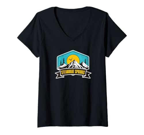 Damen Colorado Steamboat Springs T-Shirt mit V-Ausschnitt Damen Colorado Steamboat Springs T-Shirt mit V-Ausschnitt von Steamboat Springs Colorado Souvenir Store