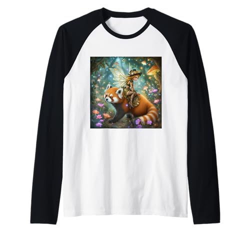 Fantasie-Mädchen reitet Panda Raglan Fantasie-Mädchen reitet Panda Raglan von Steampunk Cool Vintage Creations