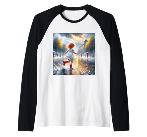 Fantasy Rain Kleines Mädchen Raglan Fantasy Rain Kleines Mädchen Raglan von Steampunk Cool Vintage Creations