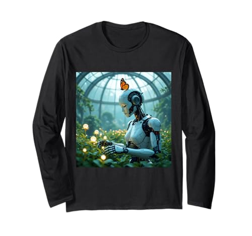 Fantasy-Robotergarten für Frauen Langarmshirt von Steampunk Cool Vintage Creations