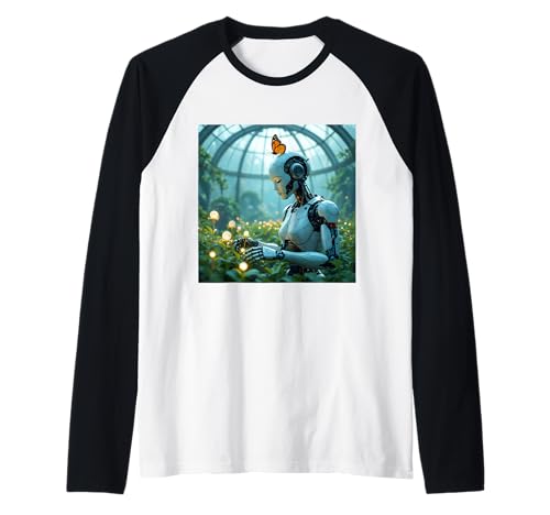 Fantasy-Robotergarten für Frauen Raglan von Steampunk Cool Vintage Creations