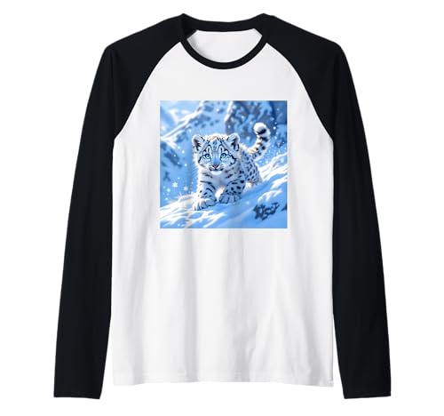 Fantasy Snow Baby Leopard Raglan von Steampunk Cool Vintage Creations