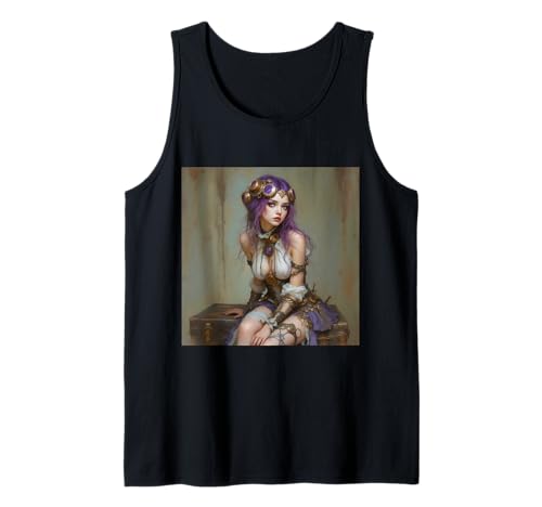 Fantasy Steampunk Lilafarbenes Mädchen Tank Top Fantasy Steampunk Lilafarbenes Mädchen Tank Top von Steampunk Cool Vintage Creations