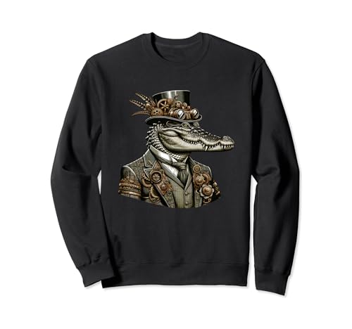 Steampunk Krokodil Damen Herren Kinder Steampunk Krokodil Sweatshirt von Steampunk Designs Women Men Kids