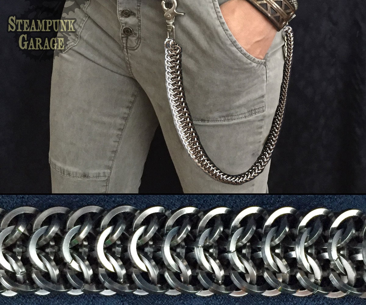 Handgefertigte Titan Chainmaille - Ein Stilvolles Und Funktionelles Accessoire Medium 16Swg Verflochten 4-In-1 Optional Als Halskette, Armband Oder Handgefertigte Titan Chainmaille - Ein Stilvolles Und Funktionelles Accessoire Medium 16Swg Verflochten 4-In-1 Optional Als Halskette, Armband Oder von SteampunkGarage