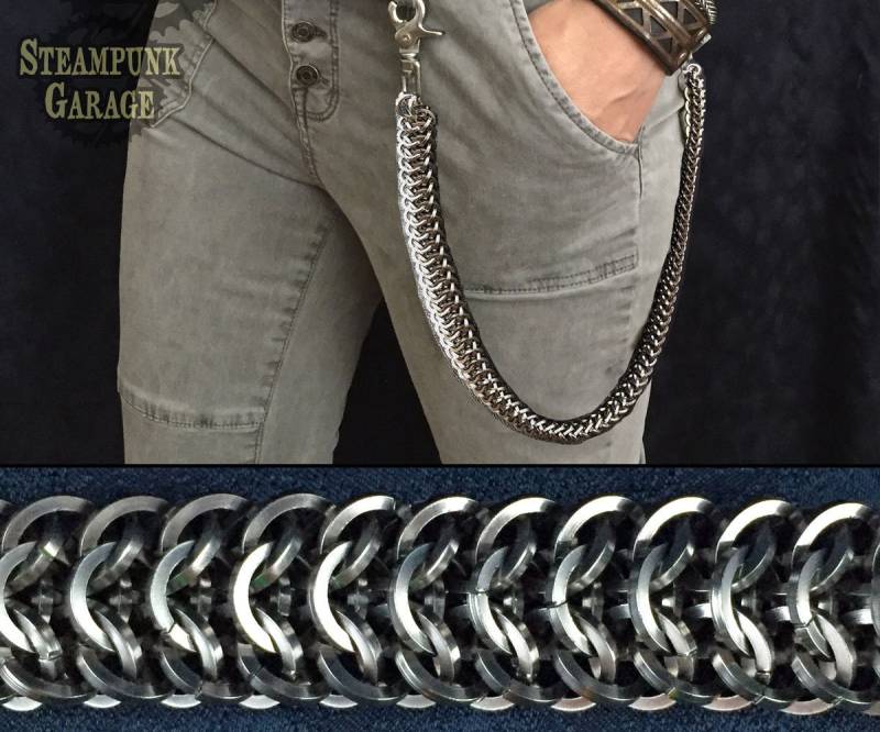 Handgefertigte Titan Chainmaille - Ein Stilvolles Und Funktionelles Accessoire Medium 16Swg Verflochten 4-In-1 Optional Als Halskette, Armband Oder Handgefertigte Titan Chainmaille - Ein Stilvolles Und Funktionelles Accessoire Medium 16Swg Verflochten 4-In-1 Optional Als Halskette, Armband Oder von SteampunkGarage