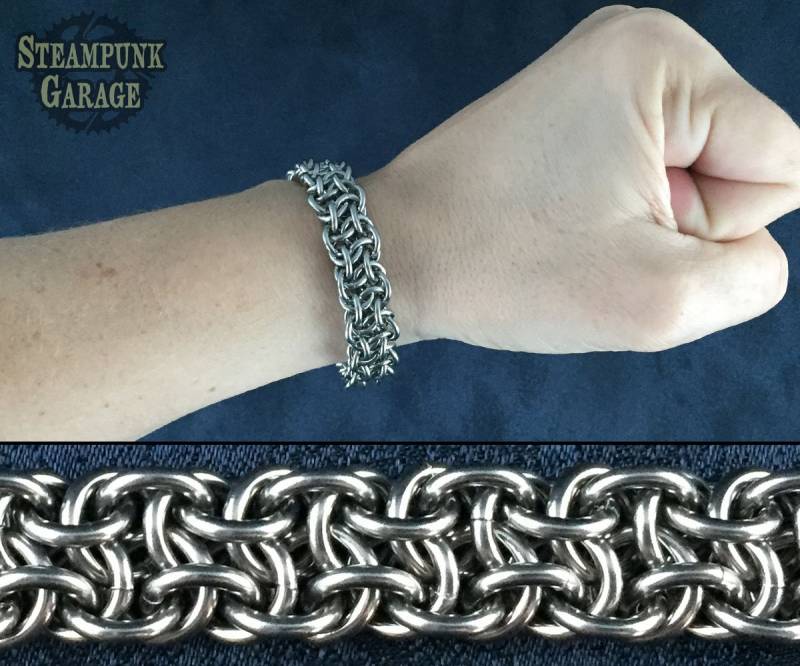 Vipera Berus Kette - Titanium Oder Edelstahl Armband Medium 16Swg Silber Chainmaille Schmuck Halskette, Geldbörse Kette, Schlüsselanhänger von SteampunkGarage