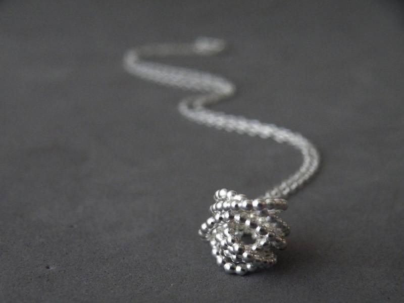 Bundle Anhänger Halskette Sterling Silber Abstrakter Gepunkteter Von Steamylab von SteamyLab