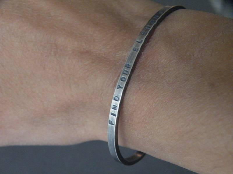 Inspirierende Nachricht Sterling Silber Armband, Unisex Schmuck von SteamyLab