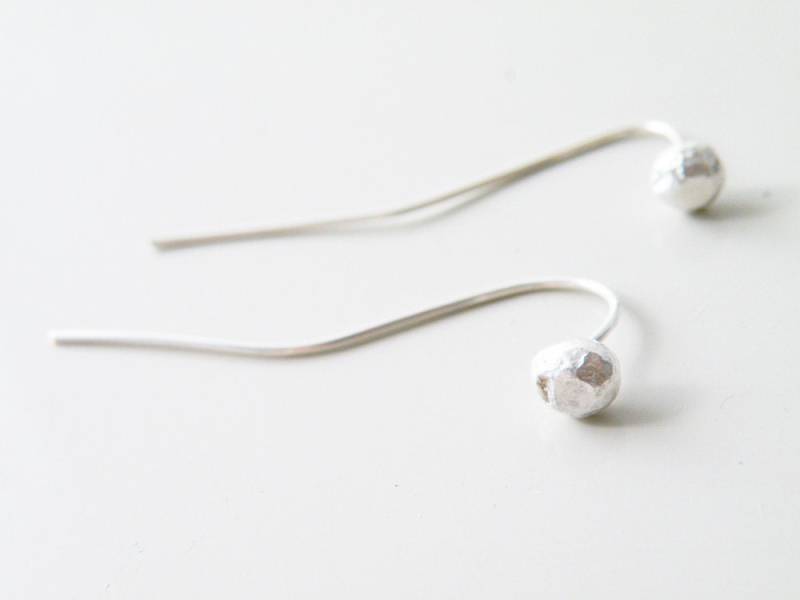 sterling Silber Nugget Ohrringe, Lange Post Frauen Schmuck Geschenk Ideen von SteamyLab