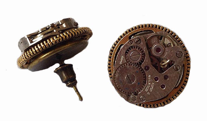 steampunk Earrings Clockwork Gears Gearwheels steampunk Earrings Clockwork Gears Gearwheels von SteamyWonders