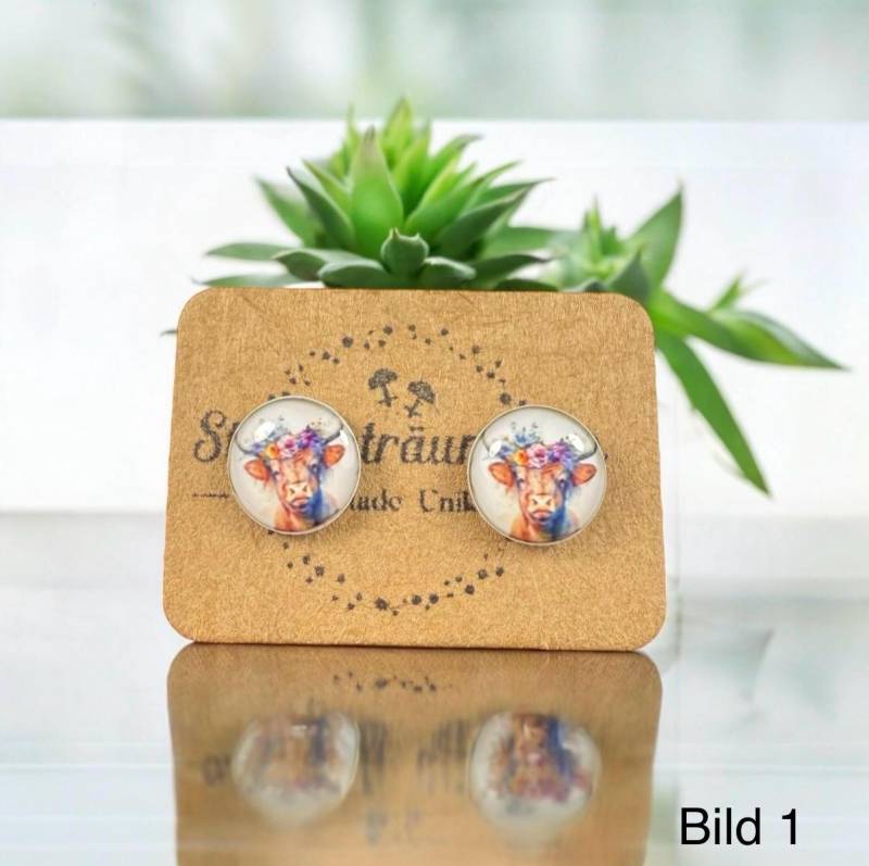Ohrringe Resin 8mm | Kuh Ohrstecker Ohrschmuck Geschenk Weihnachten Niedliche Kinderohrringe Epoxidharz Mädchen Ohrringe Resin 8mm | Kuh Ohrstecker Ohrschmuck Geschenk Weihnachten Niedliche Kinderohrringe Epoxidharz Mädchen von Steckertraeumchen