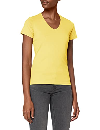 Stedman Apparel Damen Regular Fit T-Shirt Classic-T V-neck/ST2700, Gelb - Gelb, Gr. 36 (Herstellergröße: S) von Stedman