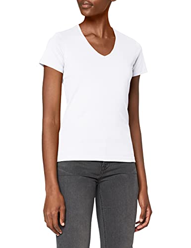 Stedman Apparel Damen Regular Fit T-Shirt Classic-T V-neck/ST2700, Weiß - Weiß, Gr. 36 (Herstellergröße: S) von Stedman Apparel