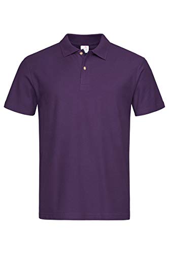 STEDMAN Herren Poloshirt Ohne Logo 100% Baumwolle - L, Tief Beere von Stedman