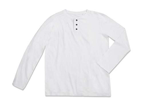 Stedman® Shawn Long Sleeve Henley T-shirt for men, Größe:L, Farbe:White von Stedman