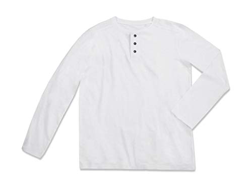 Stedman® Shawn Long Sleeve Henley T-shirt for men, Größe:M, Farbe:White von Stedman