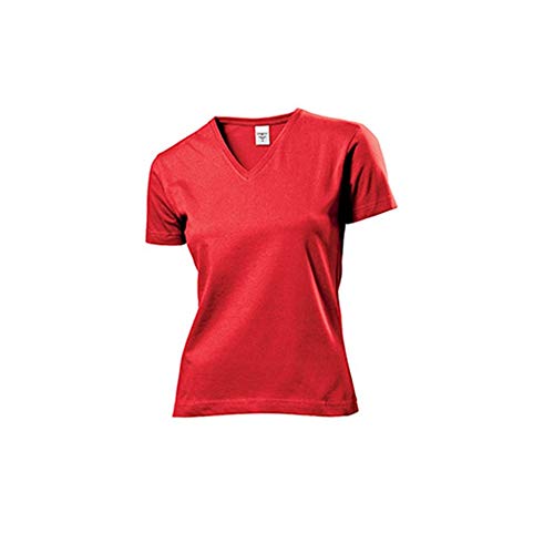 Stedman Apparel Damen Regular Fit T-Shirt Classic-T V-neck/ST2700, Rot - Scarlet Red, Gr. 38 (Herstellergröße: M) von Stedman