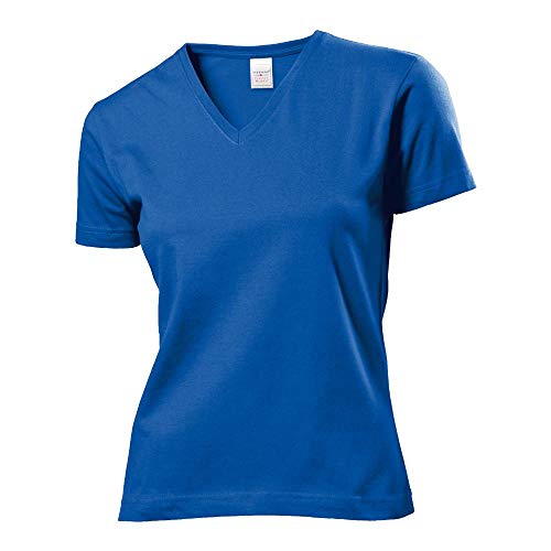 Stedman - Classic V-Neck T-Shirt Women M,Bright Royal von Stedman