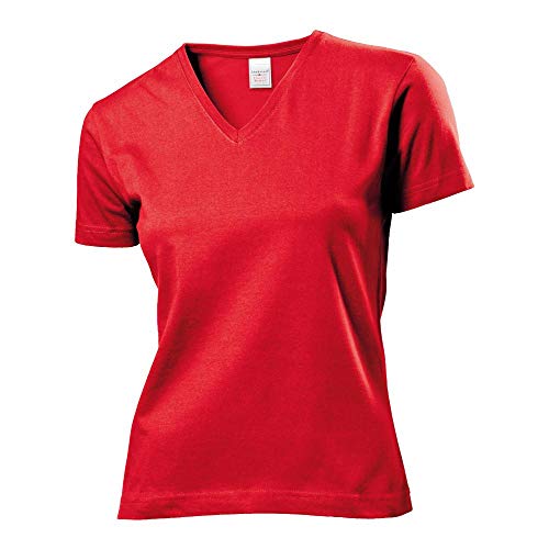 Stedman - Classic V-Neck T-Shirt Women XXL,Scarlet Red von Stedman