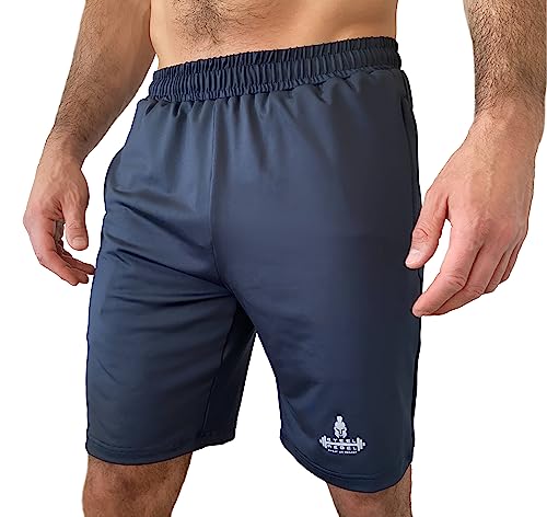 Steel Rebel - Gym Fitness Slim-Fit Shorts für Herren - 90% Polyester, 10% Elastan mit 3 Taschen mit Reißverschluss - Ideal für Bodybuilding, Krafttraining und Outdoor (as3, Alpha, m, Slim, Regular) von Steel Rebel