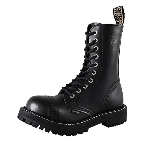 Steels 10 Loch Boots Schwarz, Grösse 41 von Steel Shoes & Boots