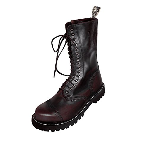 Steels 15 Loch Boots Burgund Rub Off, Grösse 46 von Steel Shoes & Boots