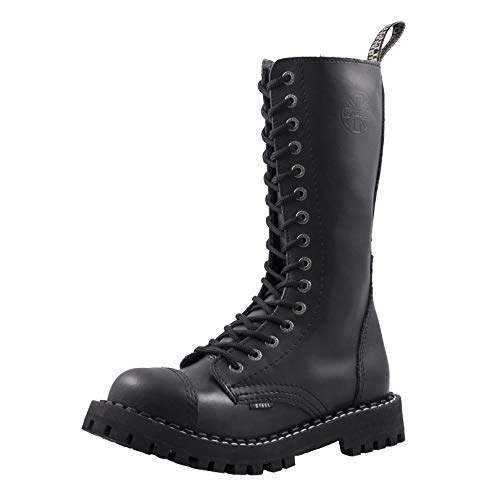 Steels 15 Loch Boots Schwarz, Grösse 40 von Steel Shoes & Boots