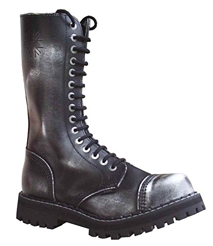 Steels 15 Loch Boots Schwarz Rub Off, Grösse 42 von Steel Shoes & Boots