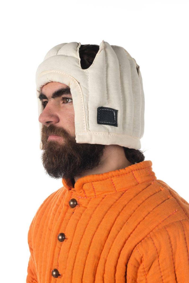 Helmeinsatz, Leinenmütze Mittelalter, Gepolsterte Mütze Zum Schutz Des Kopfes, Aus Naturleinen, Mittelalterlicher Kopfschutz von SteelMasteryCom