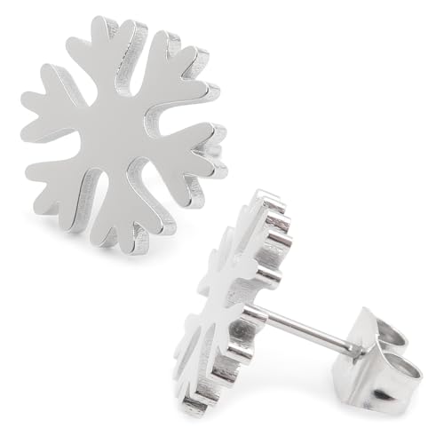 Steelmeup Ohrstecker aus Edelstahl, Motiv: Weihnachtsgruß, Winter, Urlaub, Schneemann, Stern, Schneeflocke, Edelstahl, Kein Edelstein Steelmeup Ohrstecker aus Edelstahl, Motiv: Weihnachtsgruß, Winter, Urlaub, Schneemann, Stern, Schneeflocke, Edelstahl, Kein Edelstein von Steelmeup