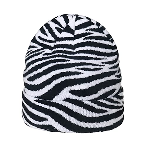 Steelwingsf Unisex-Beanie-Kappe Attraktive warme dicke Dome-Mütze Zebra-Druck von Steelwingsf