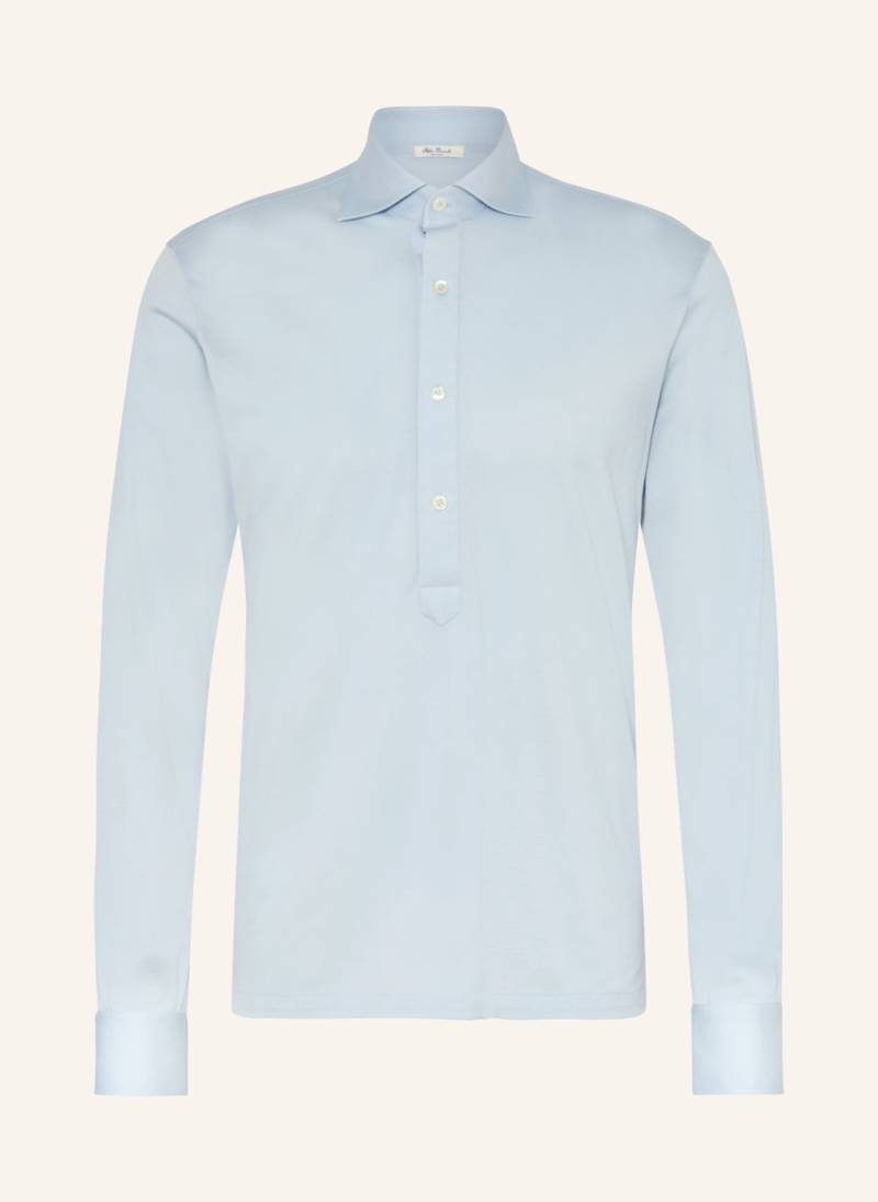 Stefan Brandt Piqué-Hemd Luciel Regular Fit blau von Stefan Brandt