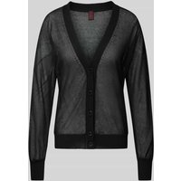 Stefanel Cardigan im semitransparenten Design in Black, Größe M von Stefanel