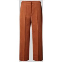 Stefanel Hose aus Viskose-Leinen-Mix in unifarbenem Design in Rostrot, Größe 42 von Stefanel