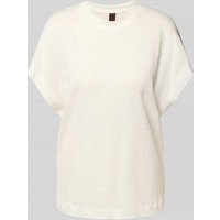 Stefanel T-Shirt mit geripptem Rundhalsausschnitt in Weiss, Größe M Stefanel T-Shirt mit geripptem Rundhalsausschnitt in Weiss, Größe M von Stefanel