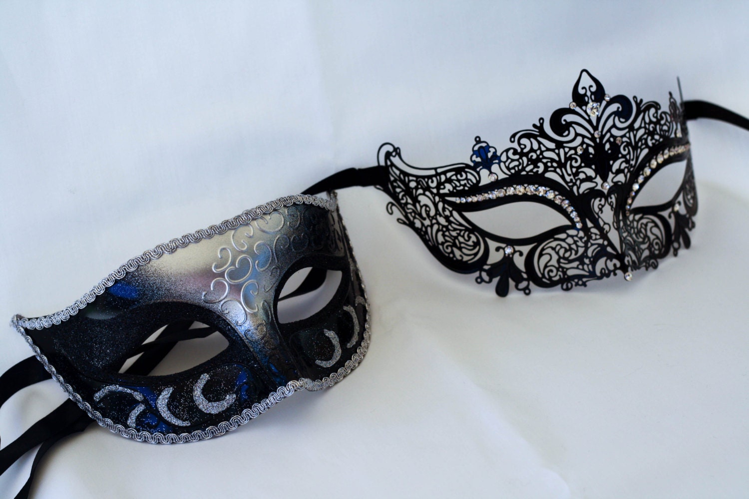 Seine Und Ihre Maskerade Silber Schwarz Masken, Paare Masquerade Perfekt Für Gala Veranstaltungen, Neue Jahre Partys Seine Und Ihre Maskerade Silber Schwarz Masken, Paare Masquerade Perfekt Für Gala Veranstaltungen, Neue Jahre Partys von Stefanelbeadwork