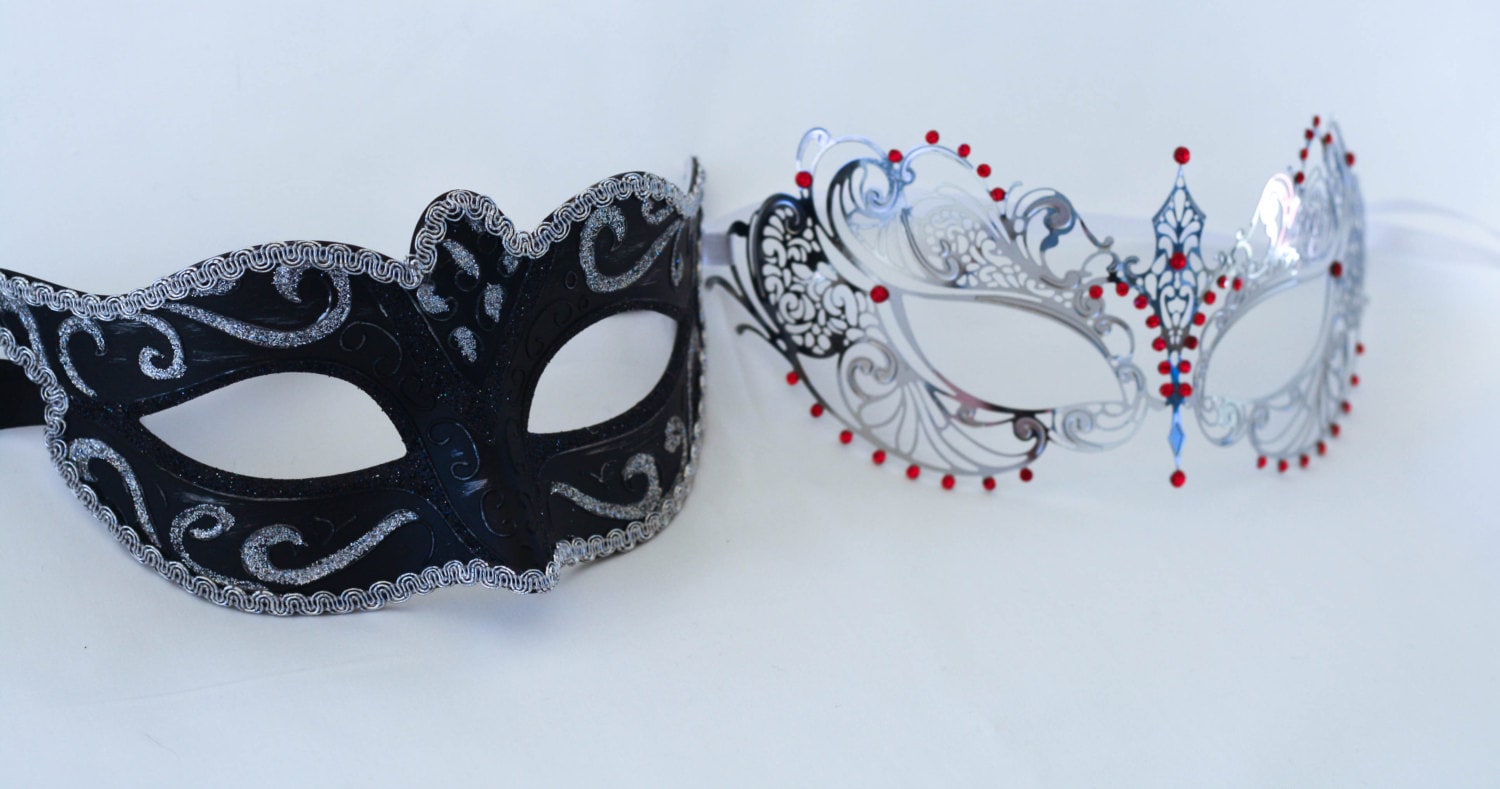 Sie Und Ihn Maskerade Schwarz Silber, Graue Passen Für Maskerade-Partys, Neue Jahre Maskerade-Partys Sie Und Ihn Maskerade Schwarz Silber, Graue Passen Für Maskerade-Partys, Neue Jahre Maskerade-Partys von Stefanelbeadwork
